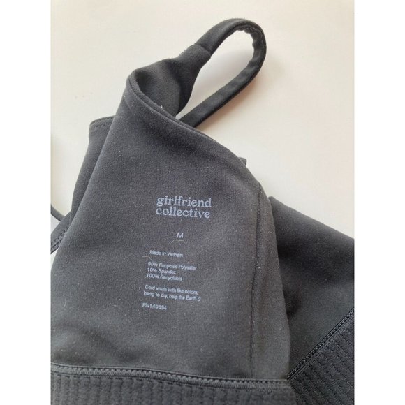 GIRLFRIEND COLLECTIVE Black Float Set Juliet Bra High Rise Bike Shorts, Size S/M - Picture 6 of 16